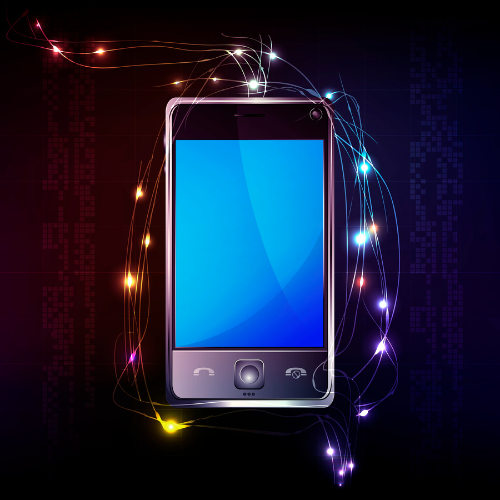 image of a phone with fancy colors background